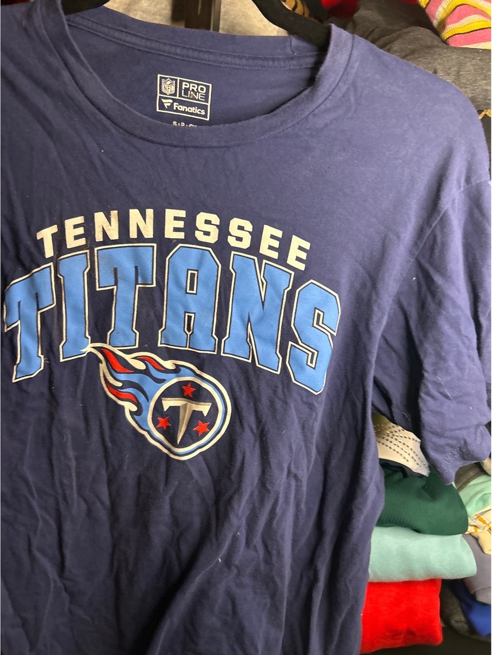 Tennessee Titans NFL Pro Line Blue Cotton T-Shirt Size S/P